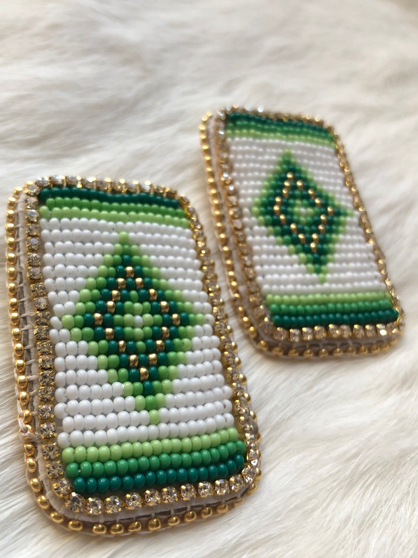 Green diamond earrings
