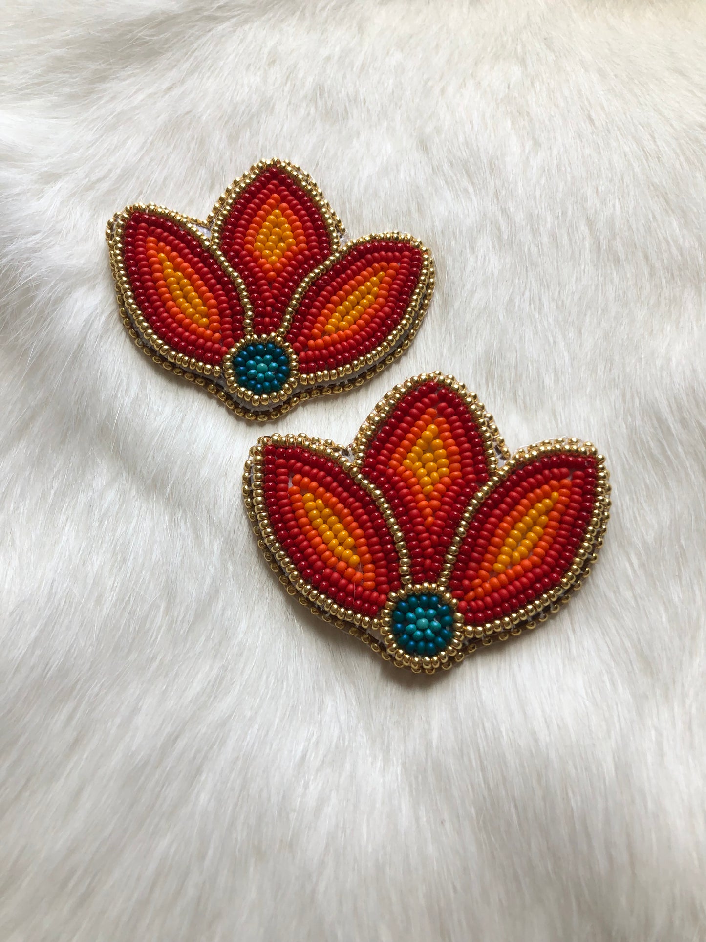 Red Flower Earrings