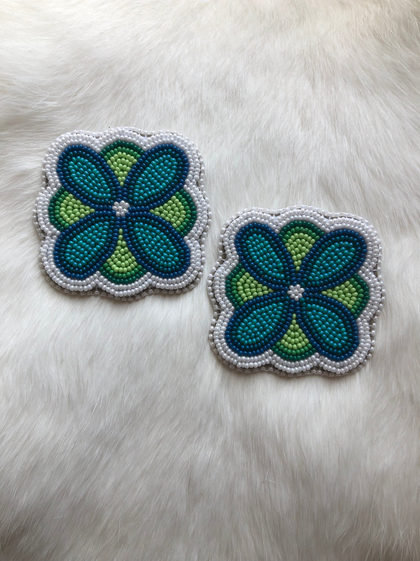 Blue and green florals