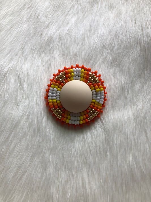 Round Orange Earrings