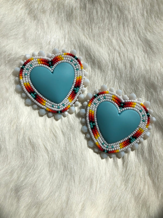 Turquoise Fire hearts