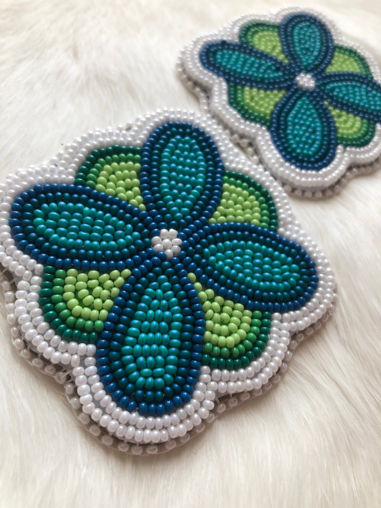 Blue and green florals