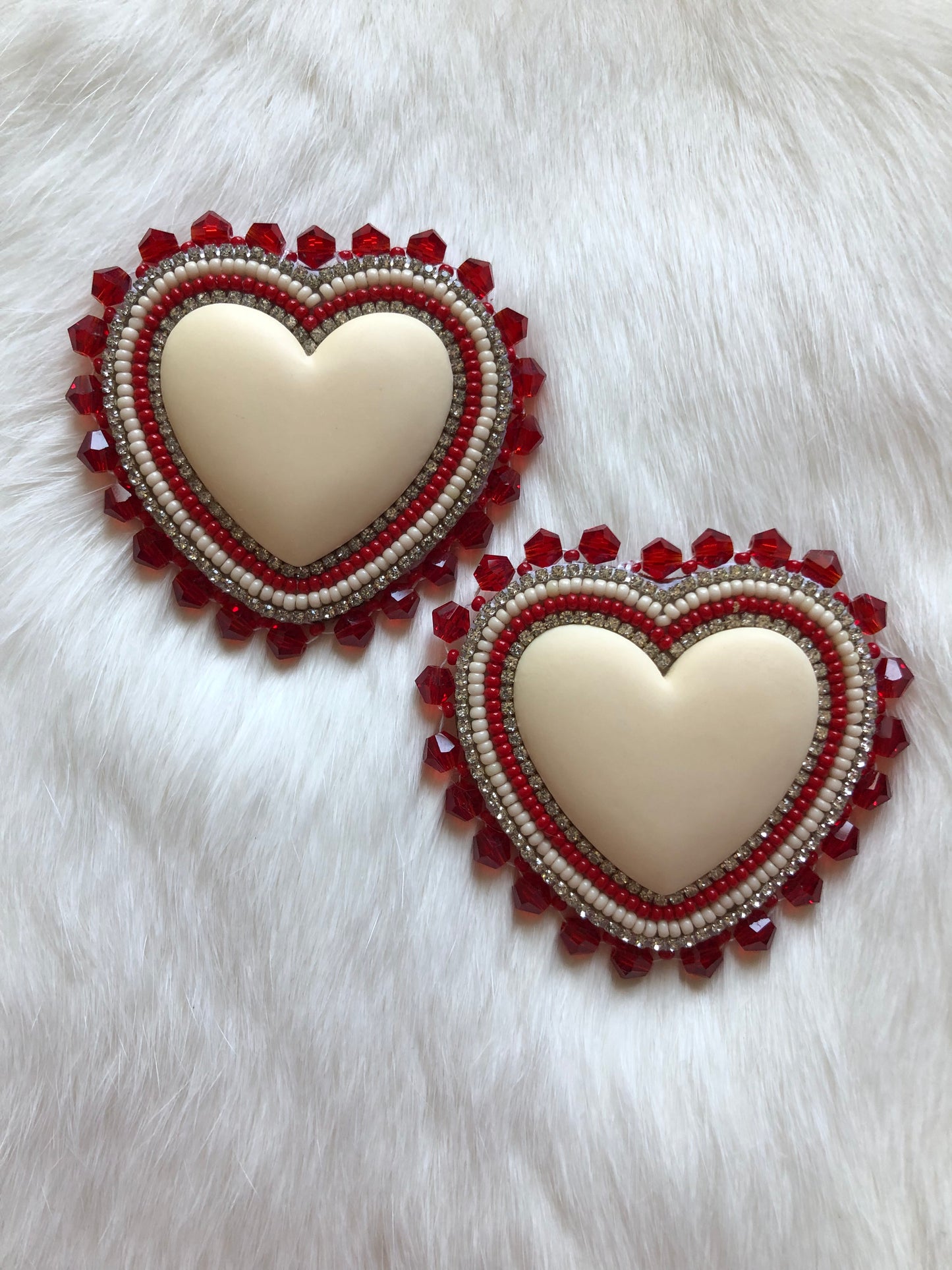 Red and Beige Hearts