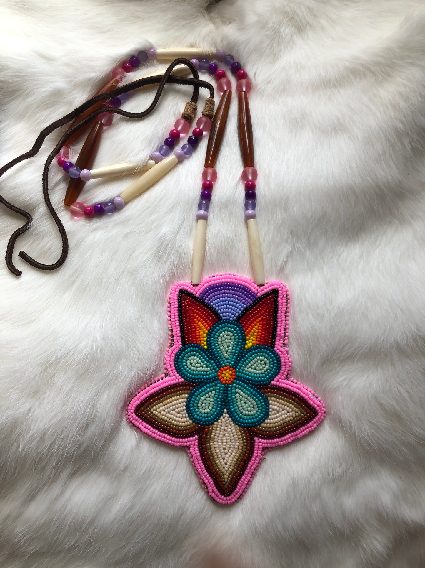 Hot Pink Flower Necklace