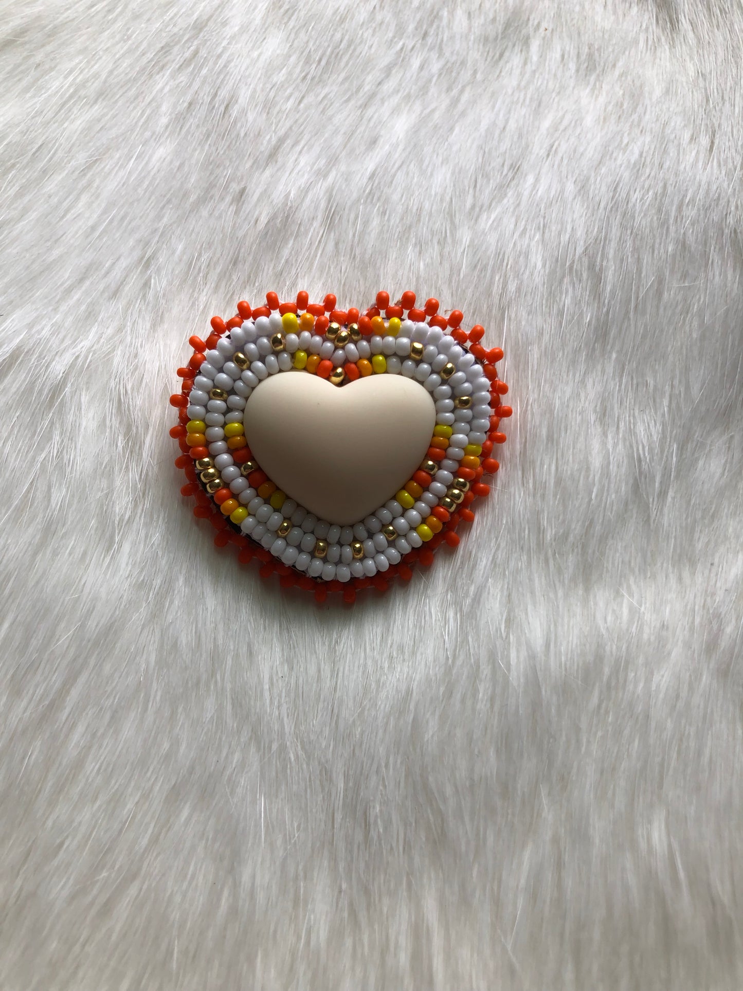 Mini Orange Heart Earrings