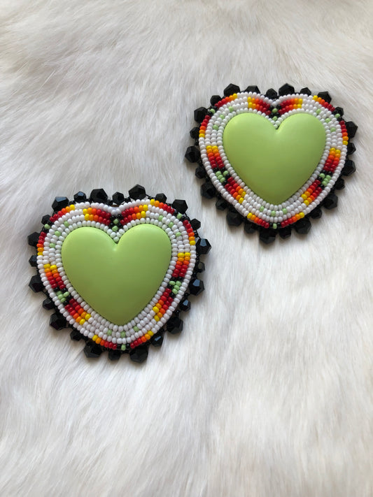 Green and black hearts