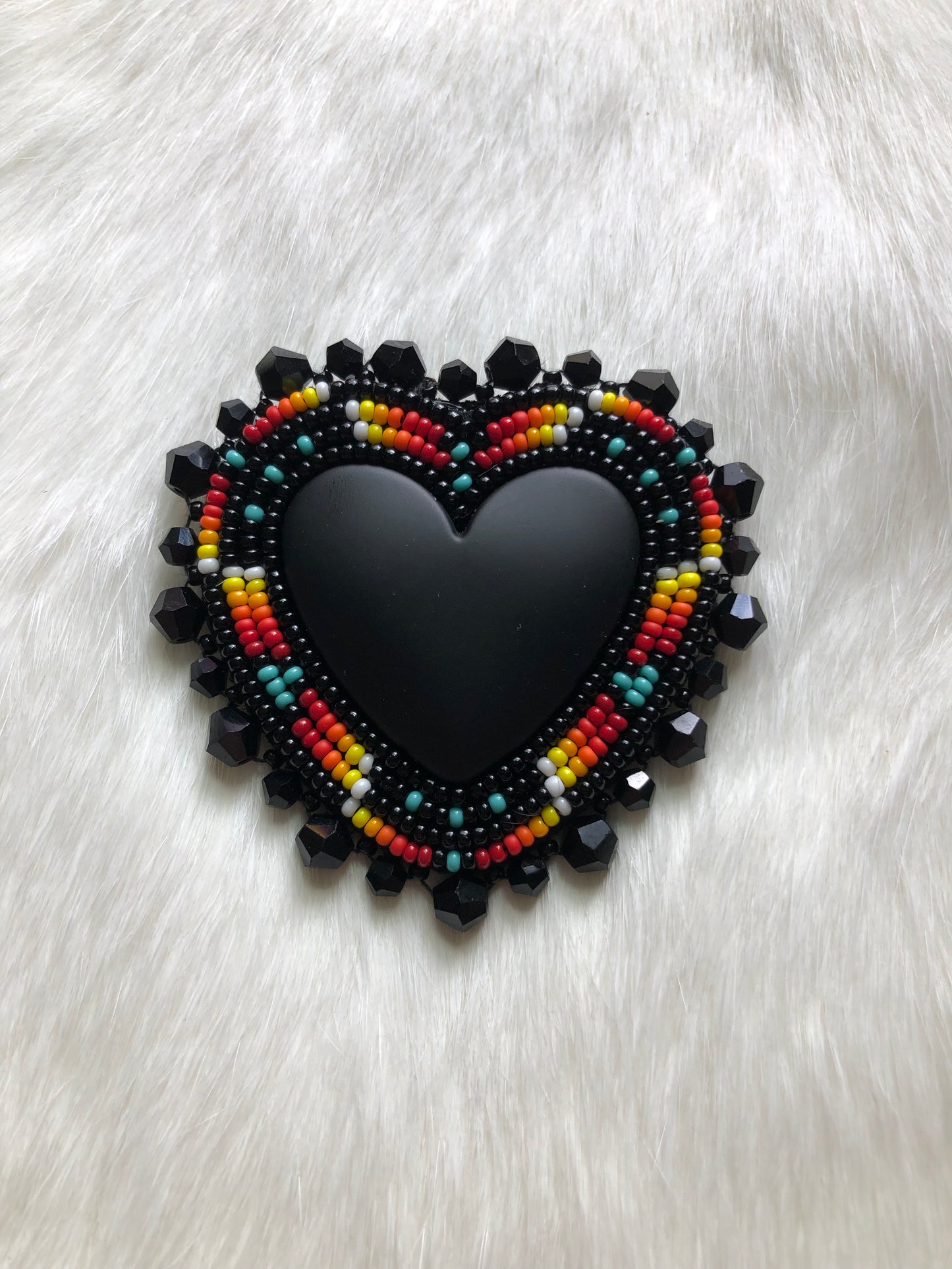 Large Black Heart Earrings