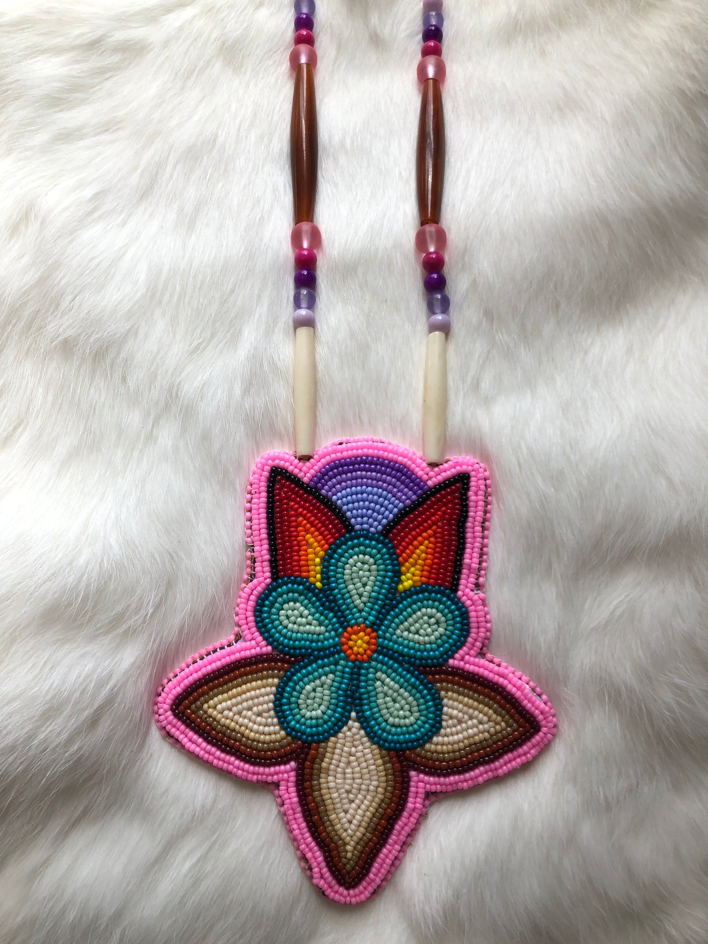Hot Pink Flower Necklace