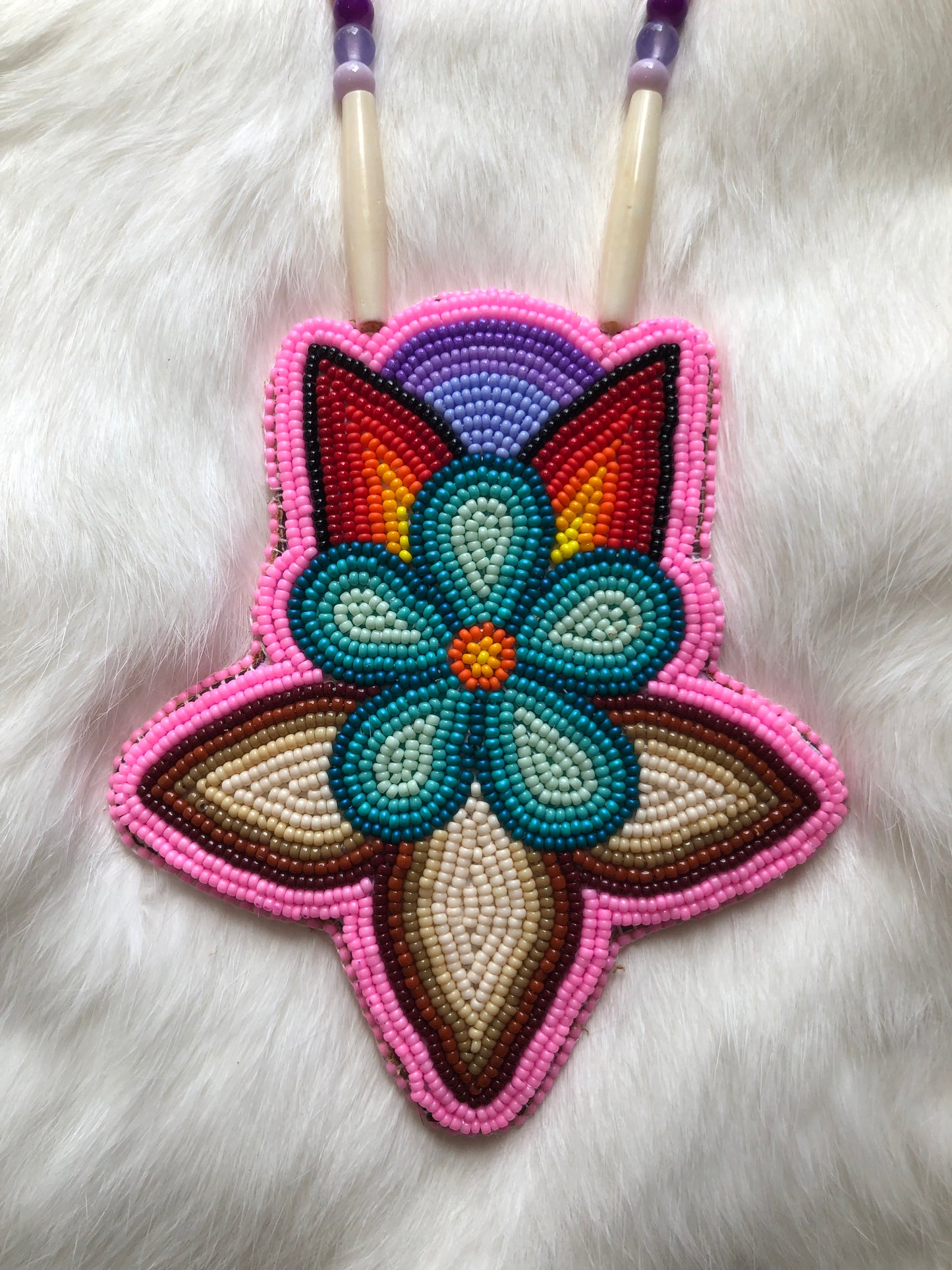 Hot Pink Flower Necklace