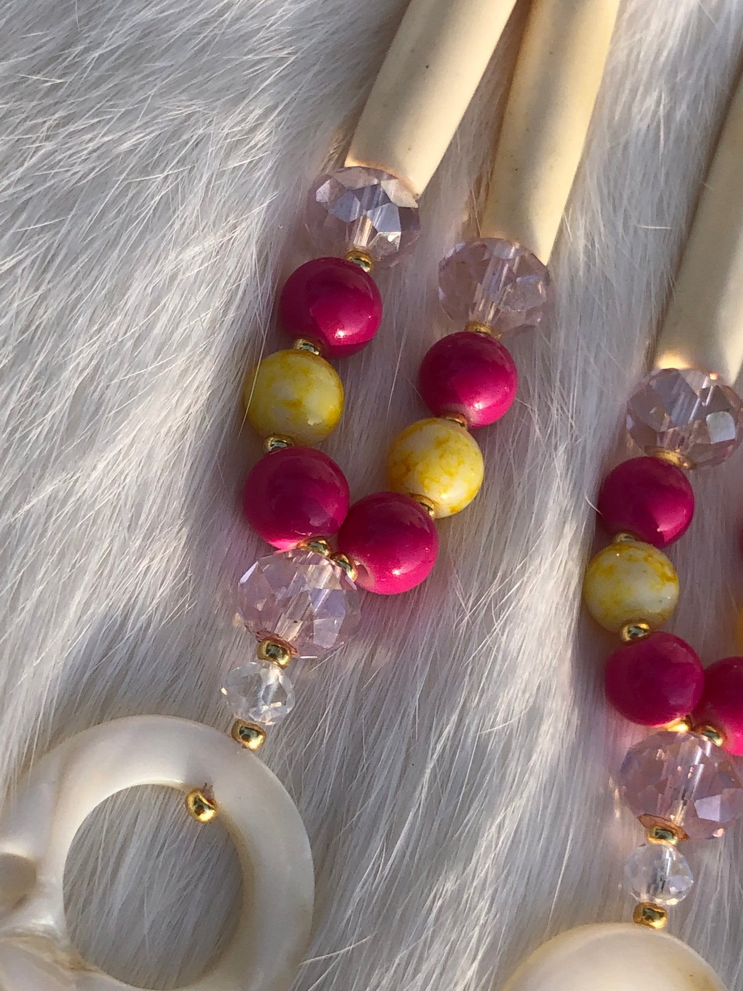 Pink and Yellow Dangles
