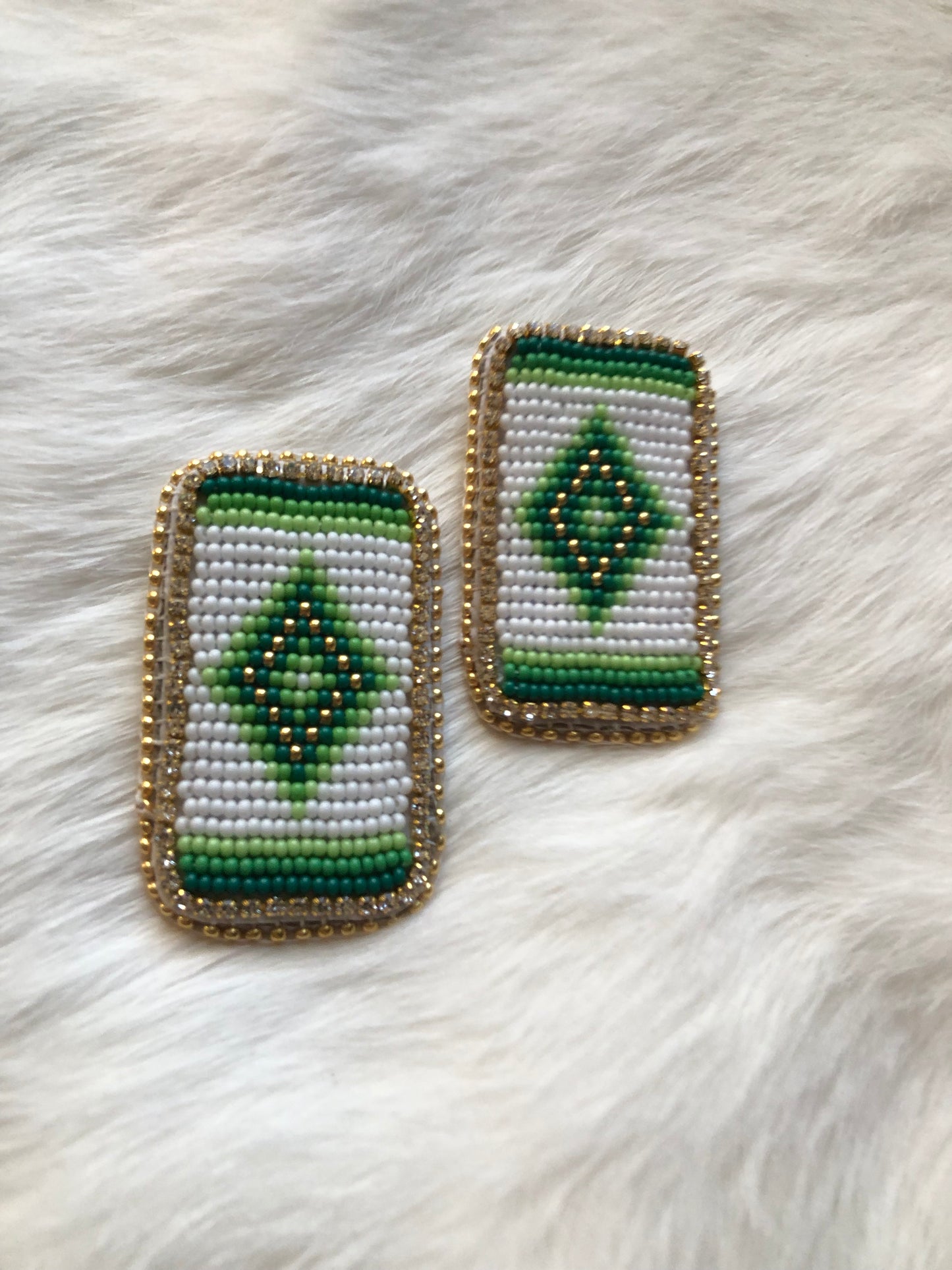 Green diamond earrings